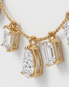 Collar con Colgante de Diamantes Cultivados en Laboratorio, en Forma de Pera, Ovalada y Esmeralda, para Mujer |   Joyería Fina Minimalista - Product Image 3