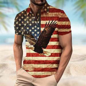 Camiseta de Golf Negra para Hombre Never Forget 911, Diseño Casual con Estampado de Bandera Americana, Manga Corta, Transpirable, Tejido de Poliéster/Algodón - Product Image 2