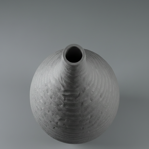 Vase à fleurs moderne gris en aluminium moulé, texture ondulée horizontale, pot à fleurs aspect pierre rustique, vase à bourgeons pour la maison et l'hôtel, best-seller - Product Image 5