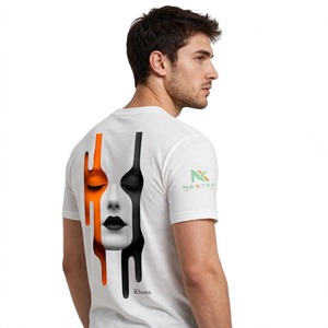 Camiseta Personalizada con Diseño Surrealista de Rostro Goteando, Camiseta Abstracta con Cuello Redondo para Hombre, Logotipo Bordado, Fabricación OEM, Venta al Por Mayor - Product Image 2