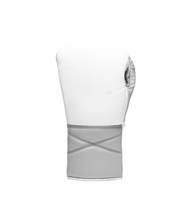 Guantes de boxeo de cuero blanco con cierre de cordones en la muñeca, diseño transpirable para adultos, antideslizantes, antiimpactos, profesionales para KickBoxing y MMA - Product Image 6