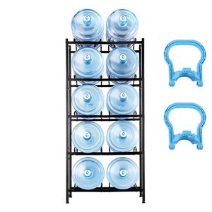 Support pour bouteilles d'eau robuste à 5 niveaux, capacité de 10 bouteilles en double rangée, distributeur d'eau sur pied pour bouteilles de 5 gallons - Product Image 1
