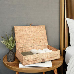 BAHAMAS Elegant Water-Hyacinth Woven Bedroom Storage Trunk Basket Multi-Usage Organizer for Bathroom <b>Wardrobe</b> Living Room - Product Image 3