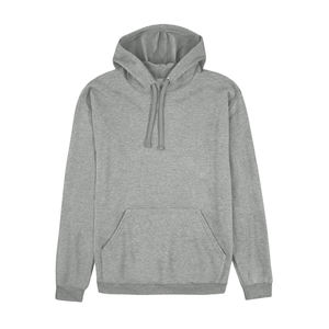 Pull à capuche d'hiver en molleton de coton doublé, brodé sur mesure, de haute qualité, pour homme, noir uni, coupe courte, épaules tombantes, vente en gros - Product Image 1