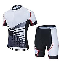 Conjunto de Jersey de Ciclismo Negro y Azul con Patrón Abstracto, Manga Corta, Cierre Completo, Ropa de Ciclismo, Ropa Deportiva para Hombre - Product Image 2