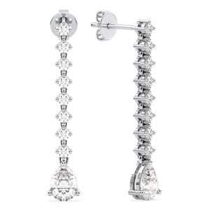 REYES Sparkling 14K 18K Solid Gold GRA Certified <b>Moissanite</b> Dangle Drop <b>Earrings</b> for Women Luxury Wedding gift Fine Jewelry - Product Image 3