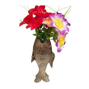 High Quality <b>Fish</b> Shape Aluminium Metal Flower <b>Vase</b> With Hand Crafted Design for Home Table Decoration - Product Image 1