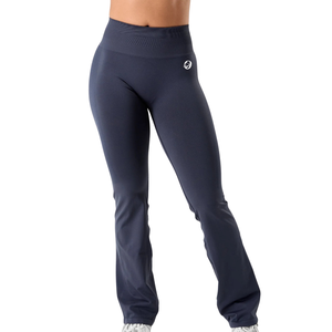 Pantalon évasé ultra taille haute bleu marine pour femme – Extensible, idéal pour le sport, le fitness, le yoga et l'entraînement – Vêtement de sport performant et doux - Product Image 1
