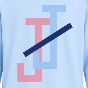 Light Blue JJ Logo Embroidered Long Sleeve Shirt Crew Neck Casual Lightweight <b>Top</b> with Ribbed Cuffs for Custom Teamwear - Product Image 5