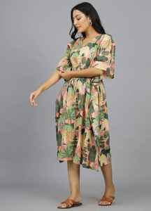 Caftán maxi de algodón con estampado de pavo real, hecho a mano en India, ligero, ideal para la playa, estilo bohemio, para mujer. - Product Image 3