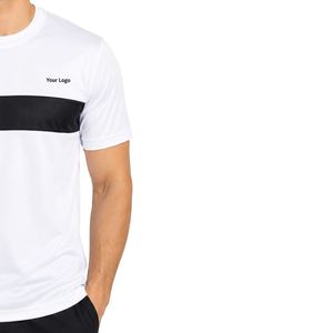 Manufacturer Men <b>White</b> Blue and Black Performance Sports T Shirt Quick Dry Athletic Gym Running Training Tee Custom Logo OEM - Product Image 4