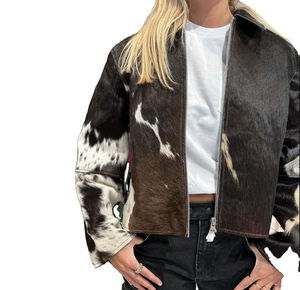 Chaqueta de Cuero Genuino de Piel de Oveja para Mujer 2026, Estilo Motero, Resistente al Viento, con Bolsillos, Natural - Product Image 1