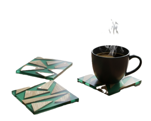 Posavasos artesanal de madera con incrustaciones de resina epoxi para el hogar, hoteles, restaurantes, moderno protector de mesa para el hogar, oficina, decoración del hogar. - Product Image 4