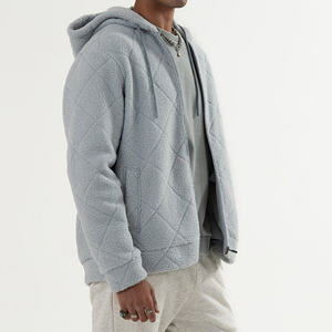 <b>Sherpa</b> Fleece <b>Men</b> Zip Up <b>Hoodie</b> Oversized Warm Teddy Jacket Winter Casual Streetwear Soft Plush Custom Logo Outerwear - Product Image 2