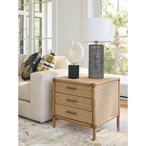 Mesita de noche de almacenamiento costera con diseño de mesa auxiliar de cajón para decoración del hogar - Product Image 4