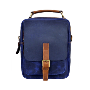 Bolso Mensajero de Cuero Genuino, Bolso de Viaje Sólido con Cierre de Cremallera, Bolso de Cuero Duradero y Moderno - Product Image 6