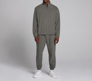 2026 Wholesale Custom Trendy Men Premium Fleece Tracksuit Set half zip Hoodie & Jogger <b>Pants</b> Casual Sportswear Tracksuit For Men - Product Image 1