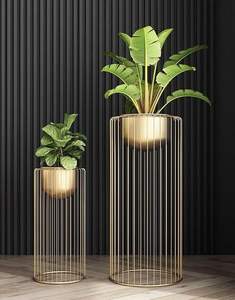 Soporte para plantas de metal dorado, soporte para plantas de alambre de hierro, soporte moderno para macetas de interior, maceta decorativa - Product Image 4
