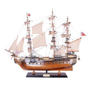Maqueta de Madera del Fragata de la Marina Real HMS Surprise, Escala Media, Hecha a Mano, Ecológica, Pintada, 70Lx21Wx68H - Product Image 1