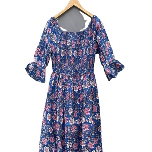 เดรสแม็กซี่สไตล์โบฮีเมียนชายหาดผ้าคอตตอนสำหรับผู้หญิงลำลองนุ่มเซ็กซี่ฟรีไซส์ออกแบบได้ตามต้องการพิมพ์ลายเสือดาวยาว - Product Image 1