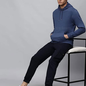 Sweat à capuche pour homme de la collection hiver, design personnalisé, logo imprimé, 100% coton, motif uni, pull léger - Product Image 5