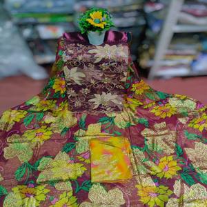 Tela de Alta Calidad para Vestido de Novia Somalí Tradicional Fransawi Dirac Jacquard, Última Moda, para Niñas, Base Borgoña, 100% - Product Image 1