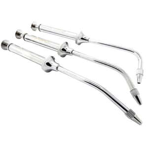 Pistolet à amalgame dentaire manuel réutilisable en acier inoxydable, instrument de remplissage incurvé, poignée moletée argentée, Classe I - Product Image 5