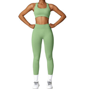 Conjunto de Yoga de Cintura Alta, Ligero, Delgado, de Diseño Personalizado, de Alta Calidad, Transpirable, Nuevo y Moderno, en Oferta - Product Image 1