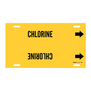 Marqueur de tuyau Brady CHLORINE à clipser/à fixer par sangle, 8 po de hauteur x 16 po de largeur, pour la signalisation des conduites industrielles - Product Image 3