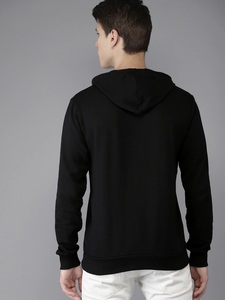Sweat-shirt à capuche noir pour homme, coupe classique, décontracté, en coton tricoté, avec poche, pour l'automne - Product Image 2