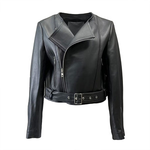 Chaqueta de Motociclista Personalizada para Mujer, de Cuero Genuino, Transpirable, con Logotipo Bordado, Etiqueta Personalizada, Ropa Exterior de Moda para Motocicleta - Product Image 5