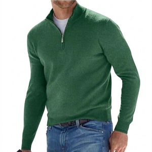 Wholesale <b>Men's</b> Casual <b>Turtleneck</b> <b>Sweater</b> Winter Long Sleeve Half Open Zipper <b>Sweaters</b> Knitwear - Product Image 3