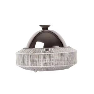 Modern Silver Sphere Casserole Premium Food Warmers Stainless Steel <b>Buffet</b> <b>Server</b> with Gold Arched Architectural Base - Product Image 5