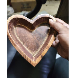 Vajilla de Madera Ecológica Hecha a Mano, Tazones para Servir Ensaladas en Forma de Corazón, Precio Razonable - Product Image 6