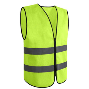 <b>High</b> <b>Visibility</b> Reflective Safety Vest Orange and Lime Green Sleeveless Workwear with Reflective Strips Unisex Polyester - Product Image 2