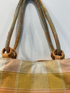 Sac fourre-tout décontracté en coton à carreaux avec deux poignées, léger, à ouverture supérieure, pour usage quotidien, sac à main pour femme - Product Image 2