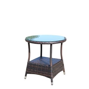 Tavolino da Caffè Rotondo in Vetro Temperato Trasparente per Arredamento Esterno - Product Image 5