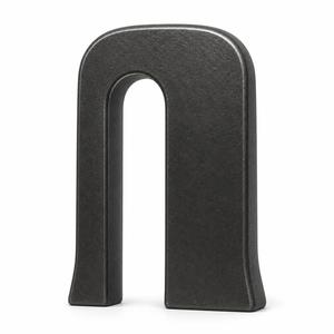 Sculpture en métal coulé, arche monolithe, aluminium massif, oxydé noir, abstrait, moderne, décoration d'intérieur, fait main, 32 cm - Product Image 1