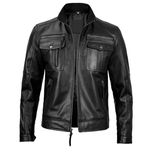 Chaqueta de Cuero de Moda Masculina de Alta Calidad, Nueva Llegada, Color Liso, Servicio OEM Disponible - Product Image 3