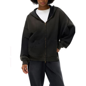 เสื้อฮู้ดคาร์ดิแกนสไตล์เรโทร พิมพ์ลายคุณภาพสูง พร้อมโลโก้สั่งทำพิเศษ ทรงโอเวอร์ไซส์ สำหรับผู้หญิงและผู้ชาย ซักน้ำได้ พิมพ์ลายโลโก้ - Product Image 2