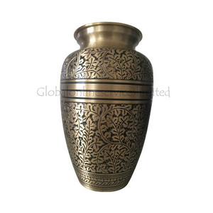 Urne funéraire en laiton gravée de style américain pour le stockage des cendres humaines d'un adulte, urne commémorative pour cercueil - Product Image 3