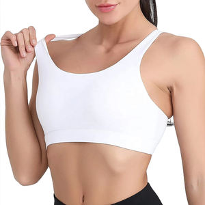 Sujetador deportivo con logo personalizado para mujer, top de yoga transpirable y ecológico, soporte medio, tallas grandes, ropa de gimnasio y fitness al por mayor - Product Image 5