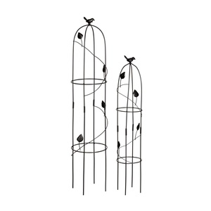Supports de plantes tendance : Obélisques en fer légers pour plantes grimpantes, lot de 2 piquets de support connectables - Product Image 3