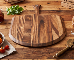 Utensilios de Cocina Comerciales, Bandeja Redonda de Madera de Acacia para Pizza y Queso, para Servir en Restaurantes, Panaderías o Cafeterías - Product Image 1