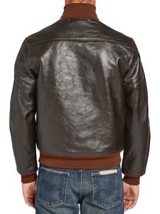Chaqueta de Cuero Negra para Hombre con Detalles Marrones Estilo Motero - Product Image 3