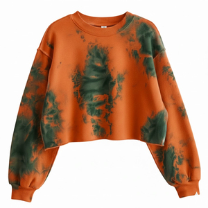 Sweat-shirts courts pour femmes, tie-dye, polyester et coton, hiver, luxe, vente en gros, designer, approvisionnement en gros - Product Image 1