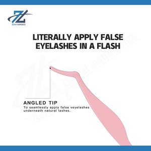 Light Pink Eyelash Applicator Tweezers Quality Stainless Steel False Lash Applicator Precision <b>Makeup</b> <b>Tool</b> for Eyelash Extension - Product Image 5