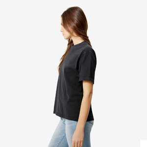 Camiseta de Cuello Redondo y Manga Corta al por Mayor, Camiseta Holgada de Color Sólido para Mujer - Product Image 2
