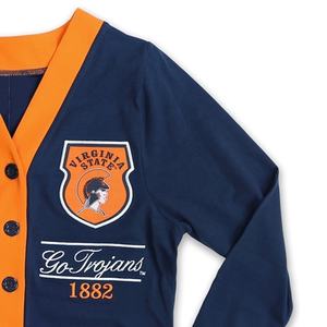 Versatile Polyester Sportswear with Patchwork and Embroidery Sorority & Fraternity Knitted <b>Cardigans</b> <b>Spring</b> Button Decoration - Product Image 4
