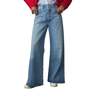Jeans para Mujer – Pantalones Vaqueros Anchos de Cintura Alta |   Pantalones Casuales de Corte Recto con Diseño de Bolsillos Utilitarios - Product Image 1
